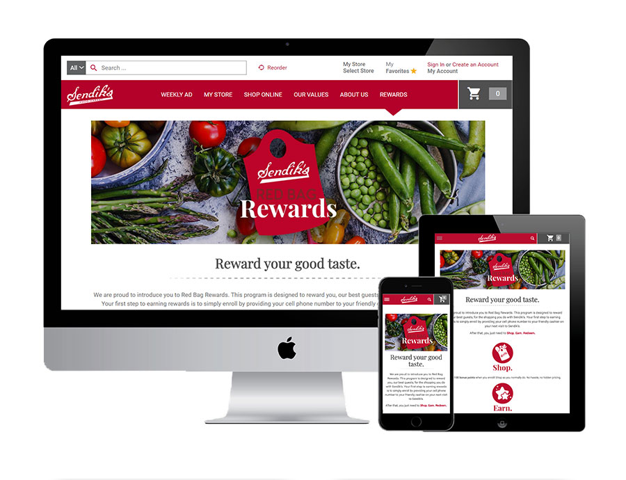 Red Bag Rewards Web Page